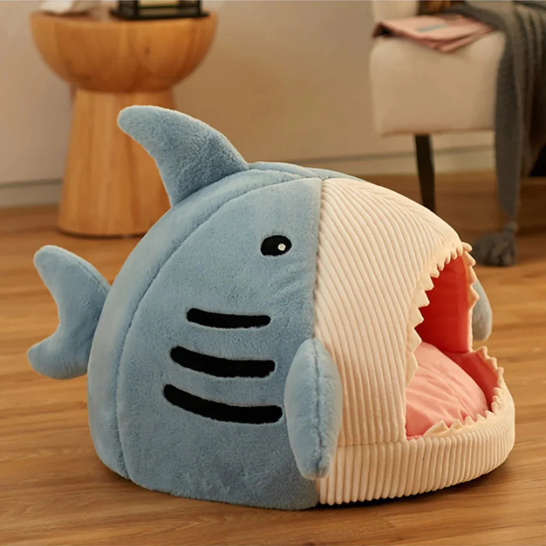 Cama Tiburón de Peluche para Mascotas – Diseño Divertido y Ultra Cómodo para Perros y Gatos | Premium Plush Shark-Shaped Pet Bed