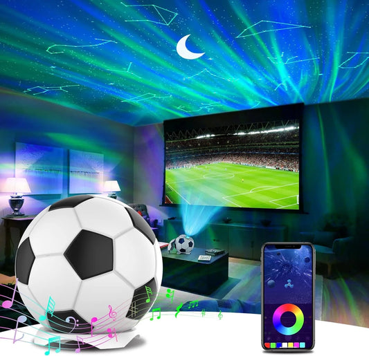 ‎6.18" Star Projector, Football Aurora Projector with 12 Constellations, Galaxy Projector with Timer White Noise Children'S Night Light Projector, Star Projector for Kids Game Room Ceiling Decor